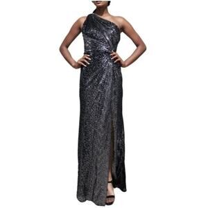Rene Ruiz One Shoulder Twist Front Ombre Sequin Gown Size 10